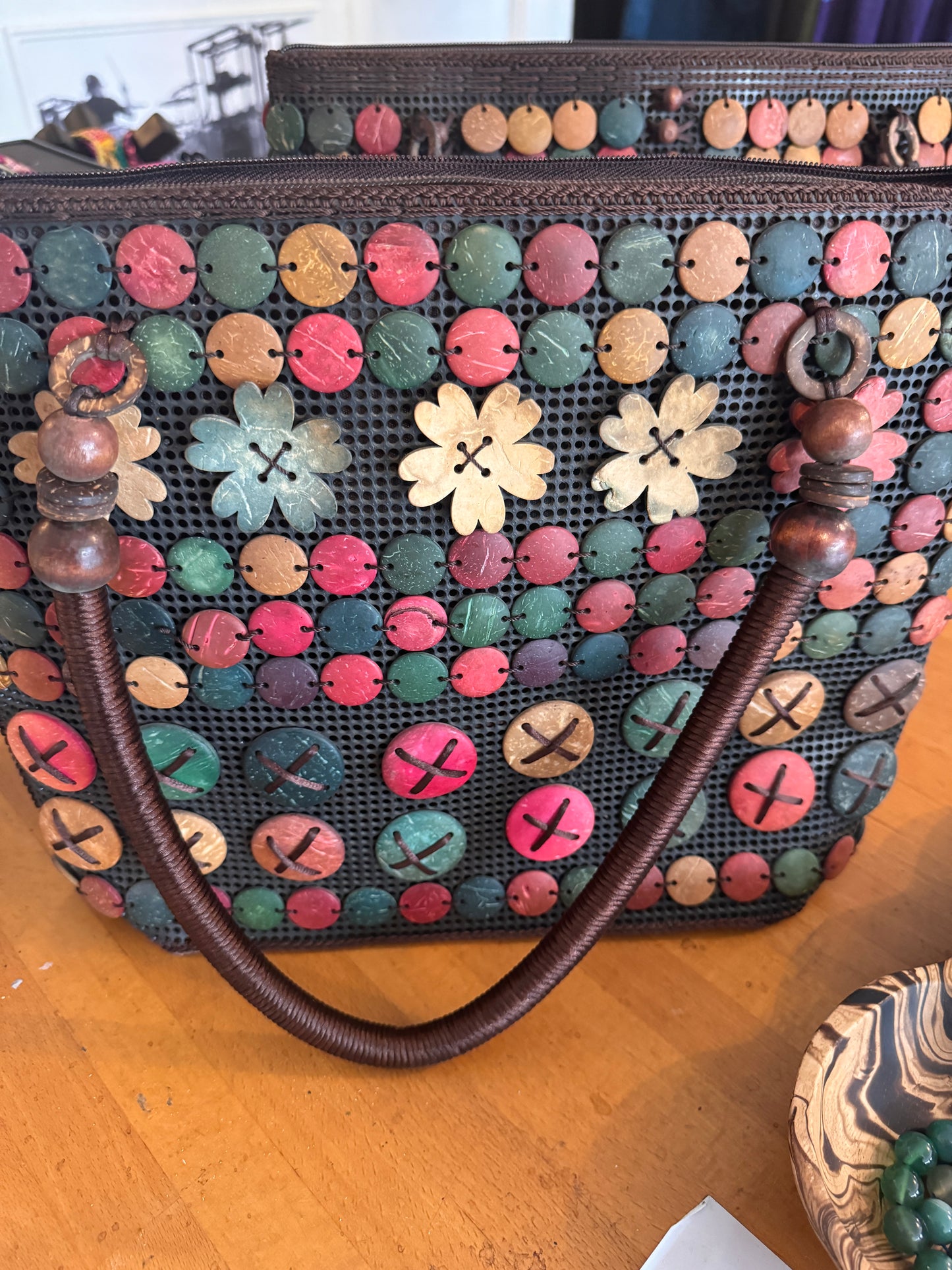 Hill Tribe Coconut Bag - Flowers